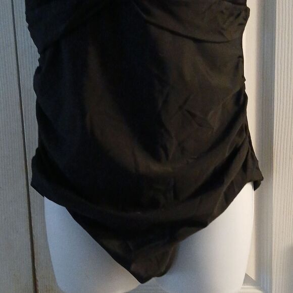 Tempt Me black one piece swimsuit swimwear bathing suit Sz L NWT - Picture 2 of 9